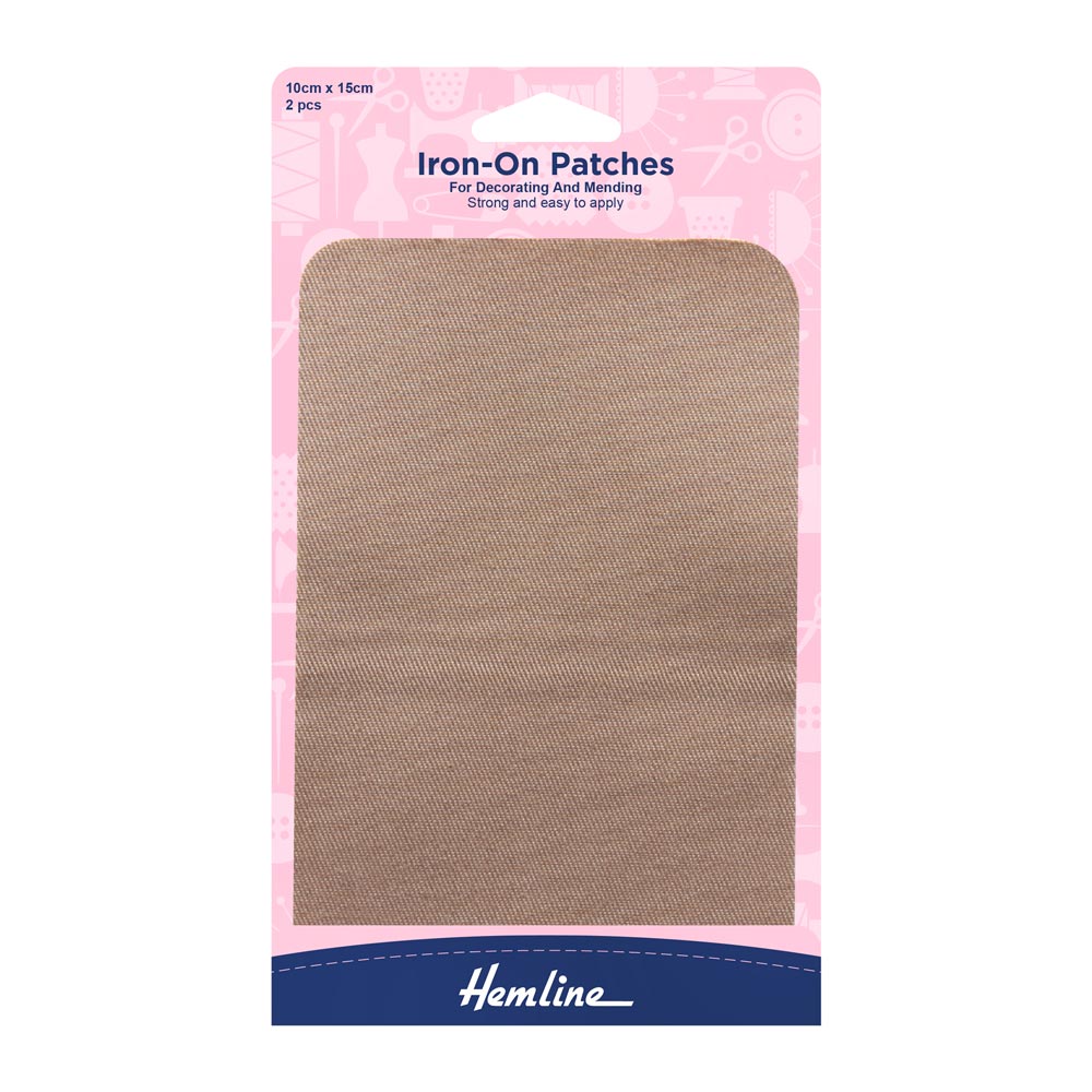 HEMLINE Iron on Patches 2pcs Fawn