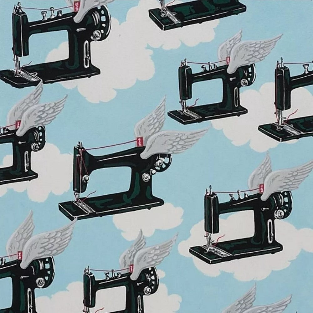 Alexander Henry: Flying Sewing Machines Light Blue 8573A