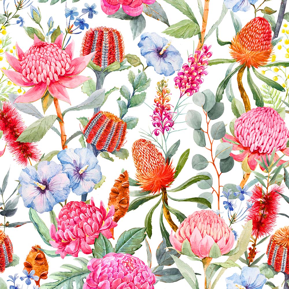 Wildflower Whispers Australian Florals White 4123A