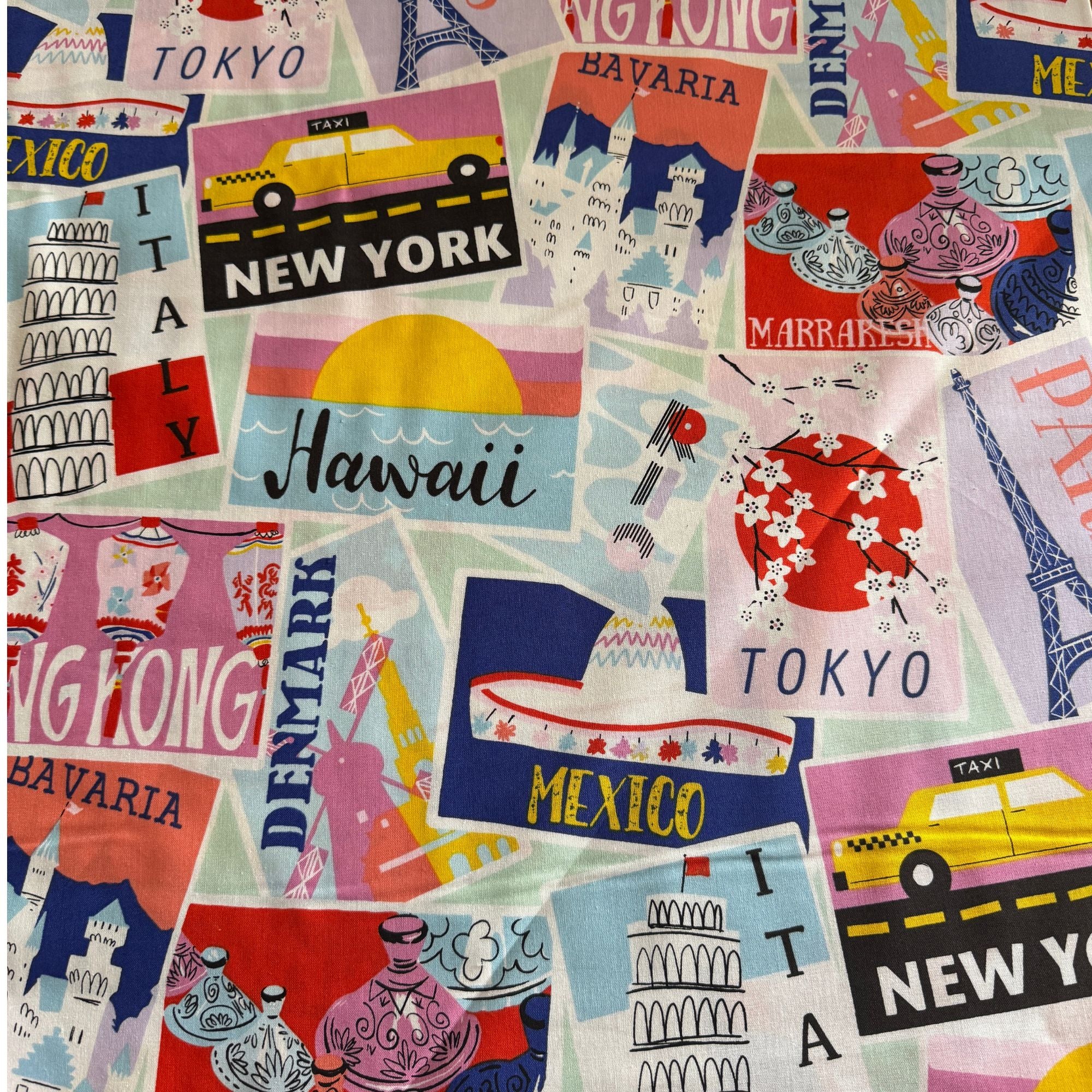 Alexander Henry Colourful Holiday Postcard Prints 8765A