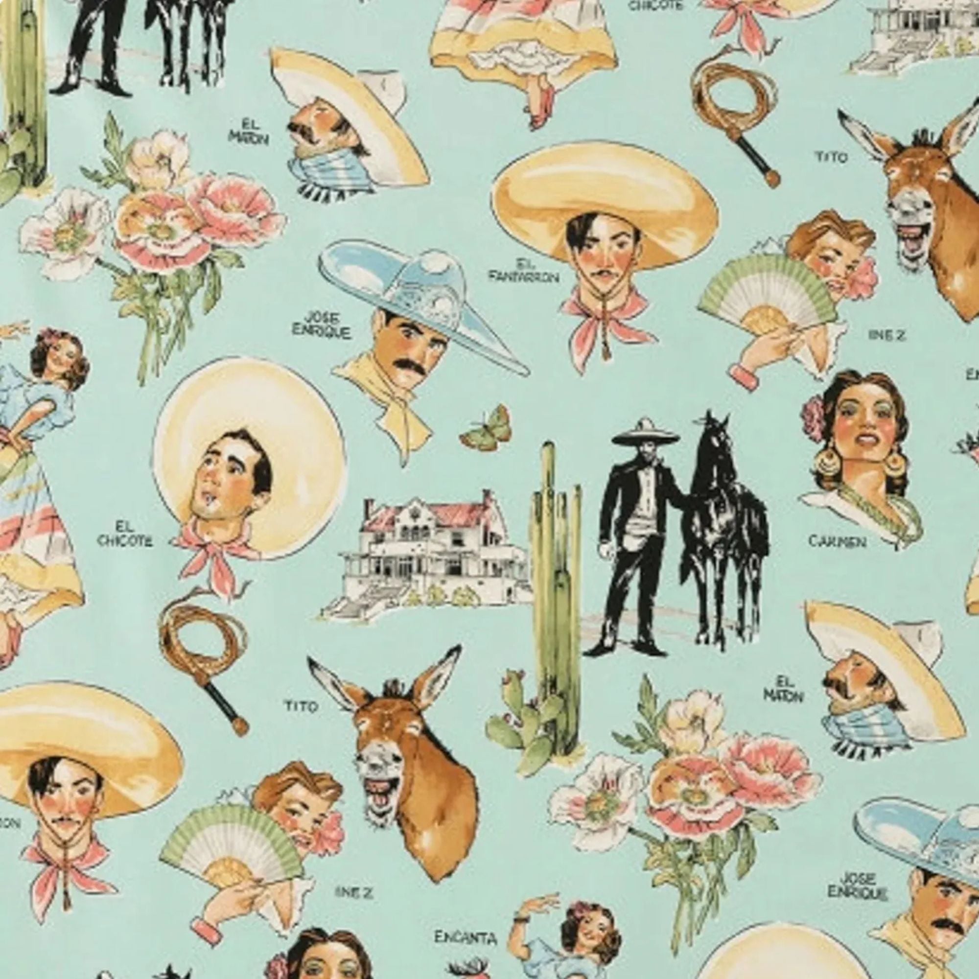 Alexander Henry Fabrics: Folklorico Hacienda Blue 8855B