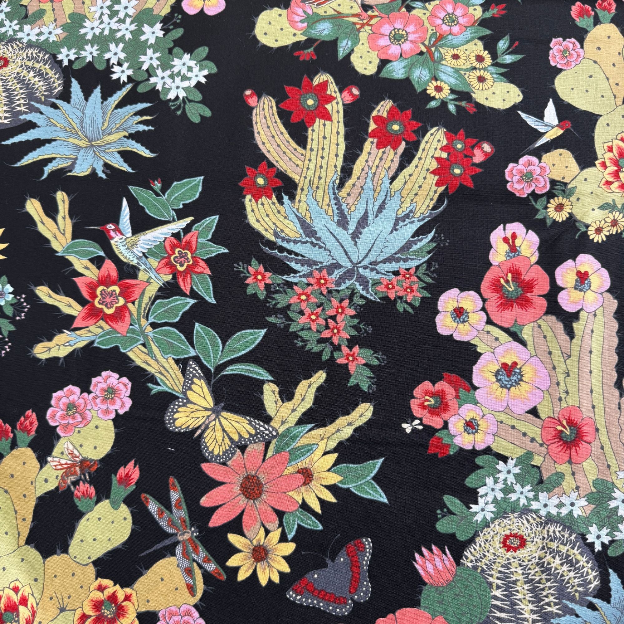Alexander Henry Fabrics: Folklorico Hacienda Cactus Black 8862B
