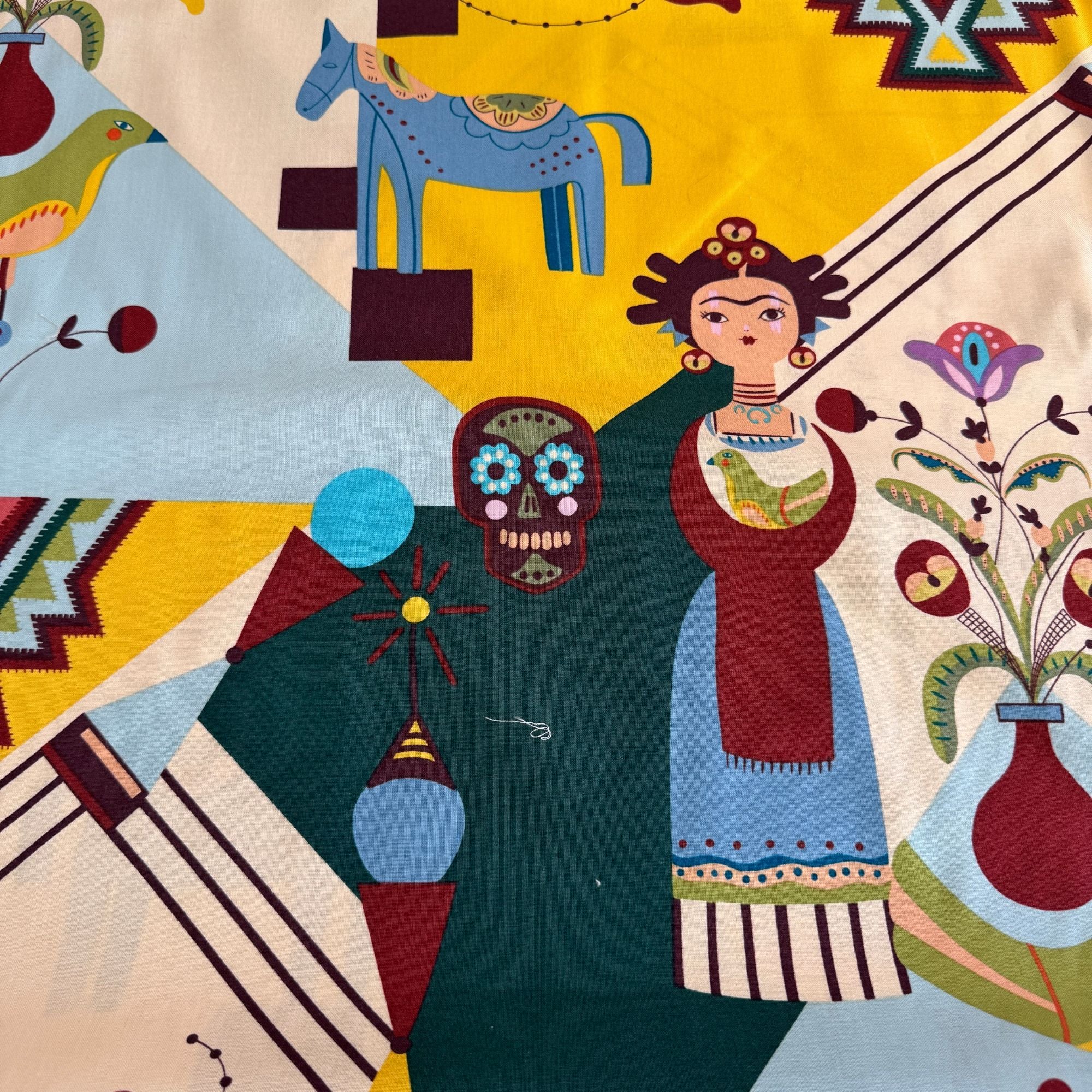 Alexander Henry Fabrics: Forklorico Carita Frida Blue 8808B