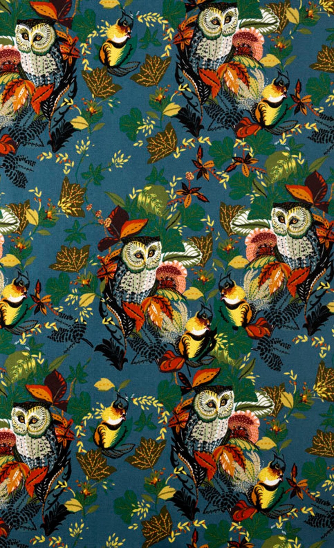Alexander Henry Fabrics - Harvest Owl in Slate 8821C