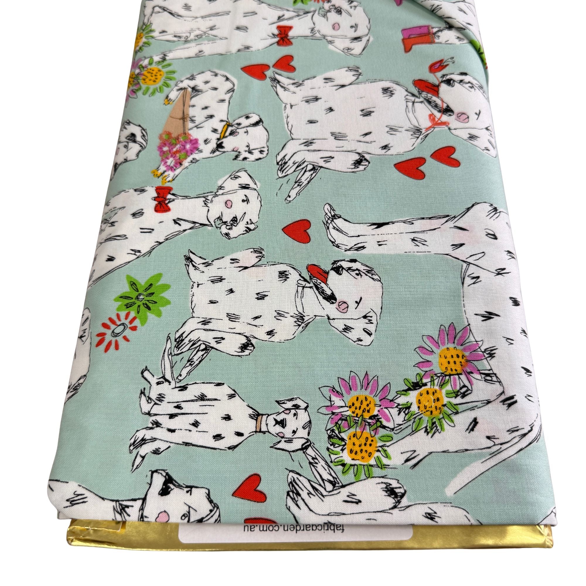 Alexander Henry Fabrics - Spot-on Dalmatian Love in Aqua 8985C