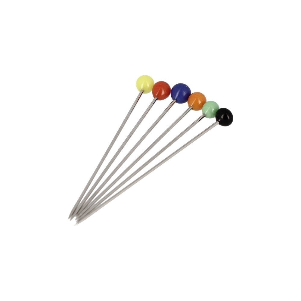 Bohin Glass Head Pins Extra Long 48mm x 0.8mm Assorted Colours 100 pcs