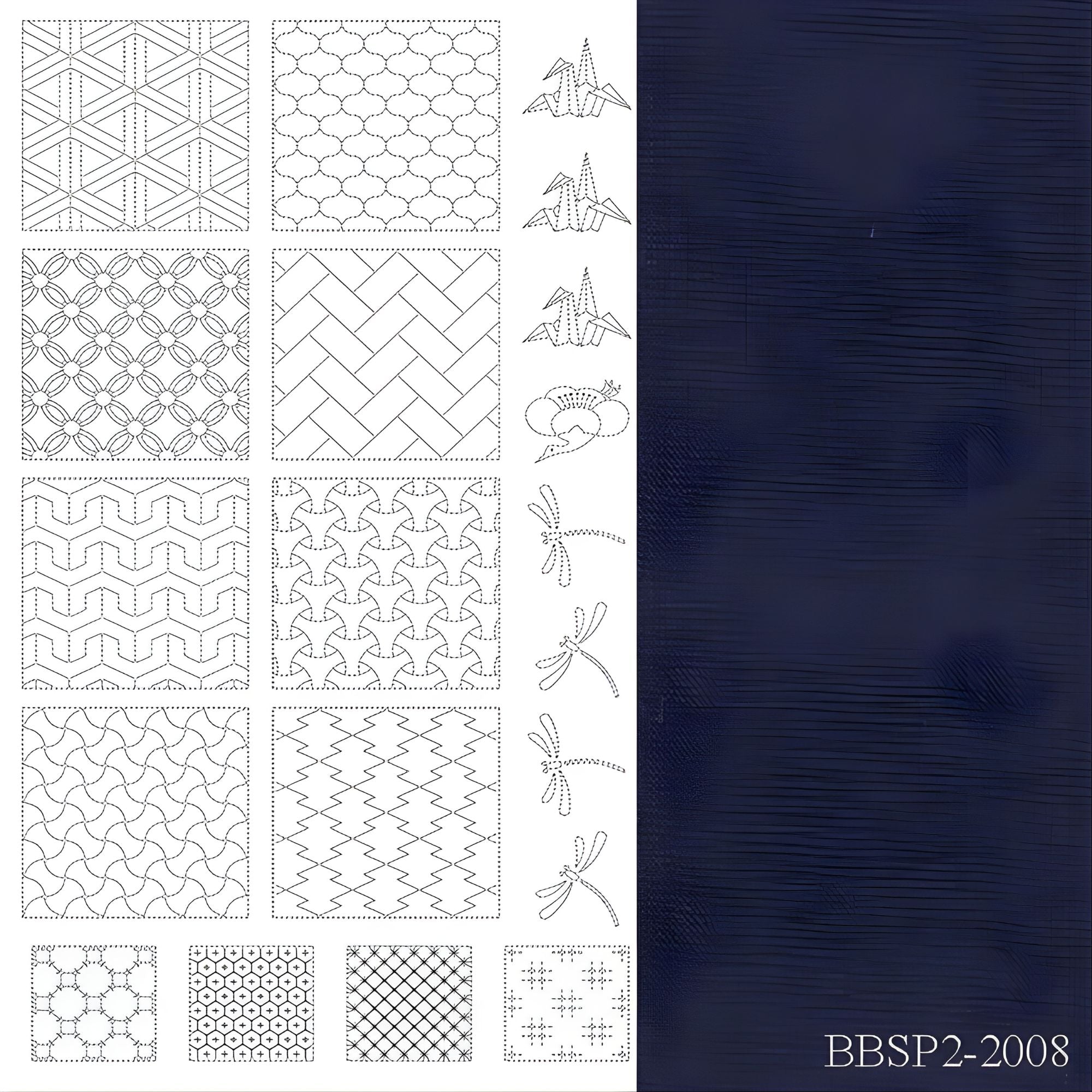 Sashiko Panel from BeBe Bold 2 Navy BBSP2-2008