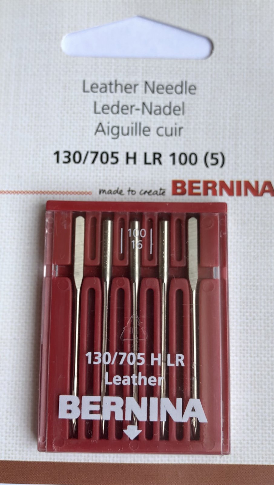 Bernina Leather Sewing Machine Needles 100/16