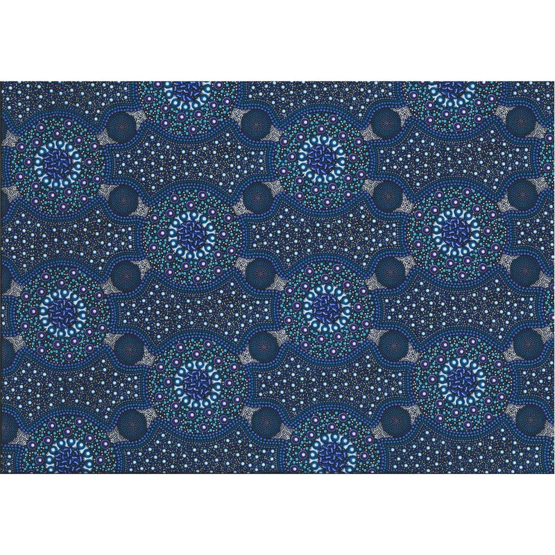 Aboriginal Design: Bush Flowers in Blue by Marlene Doolan