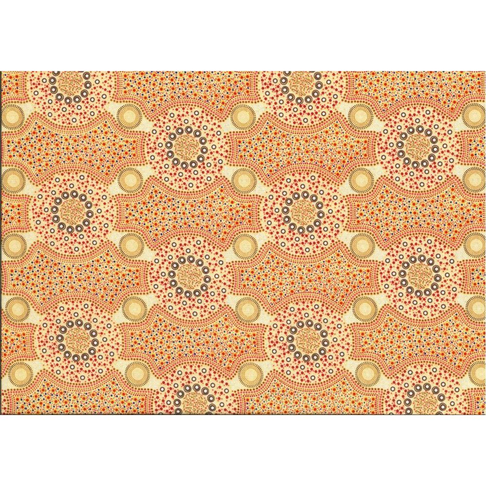 Aboriginal Design: Bush Flowers in Ecru by Marlene Doolan