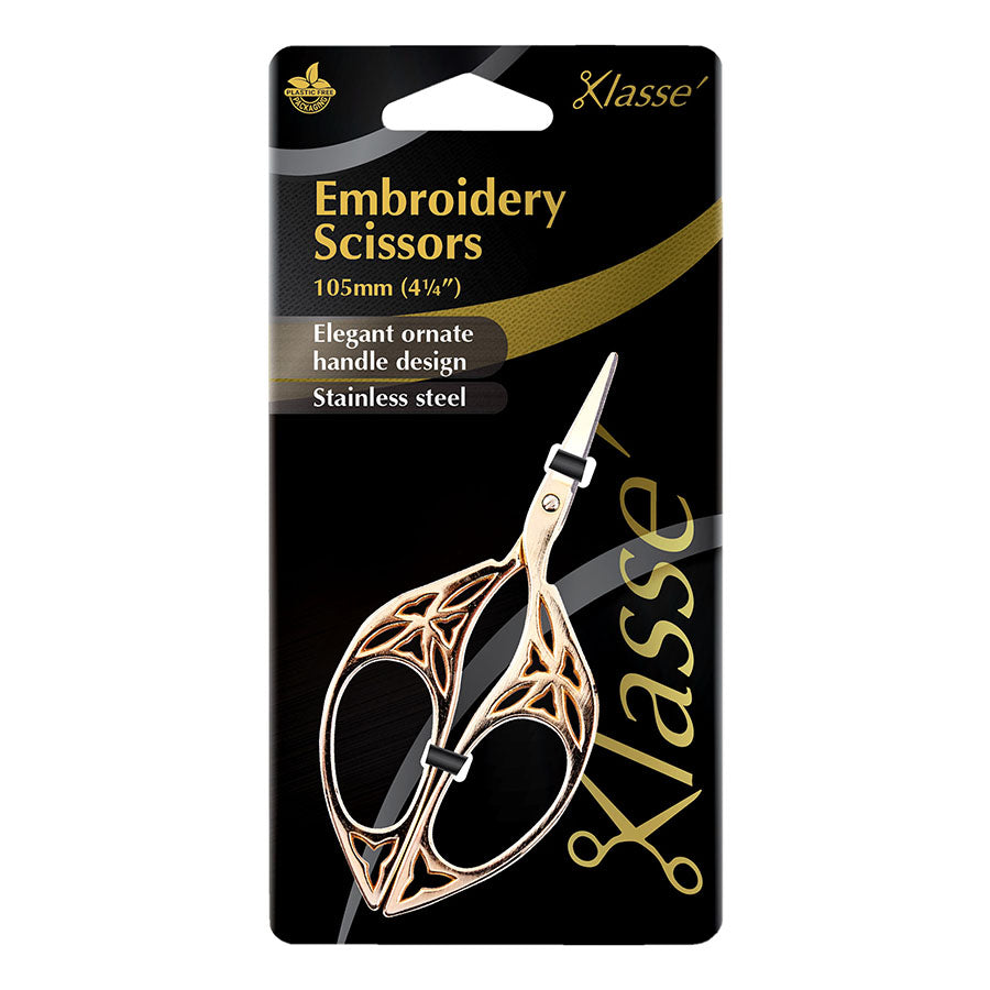 Klasse Scissors Embroidery Scroll 4.25 Inch Elegant