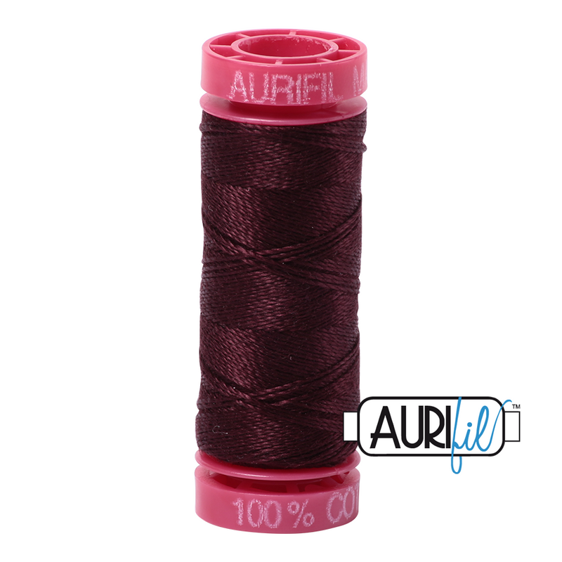 Aurifil Cotton Mako 2468 Dark Wine Thread Ne 12 50m