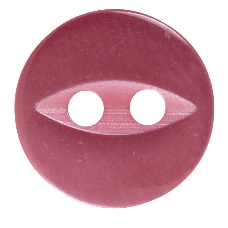 HEMLINE BUTTONS Fish Eye 2 Hole Round 11mm PINK