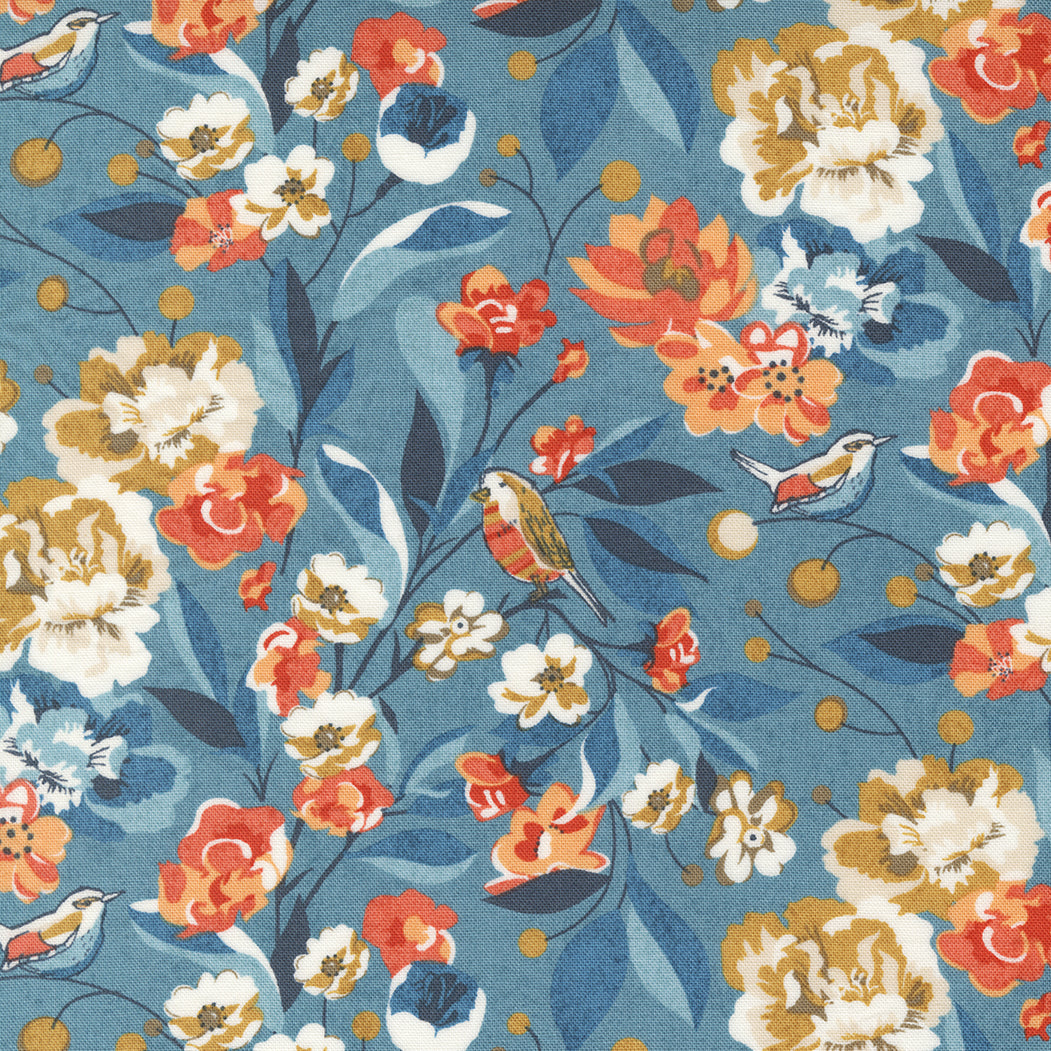 BasicGrey - Nutmeg - Birdies and Blossoms Cabana - Moda Fabrics 30700 14