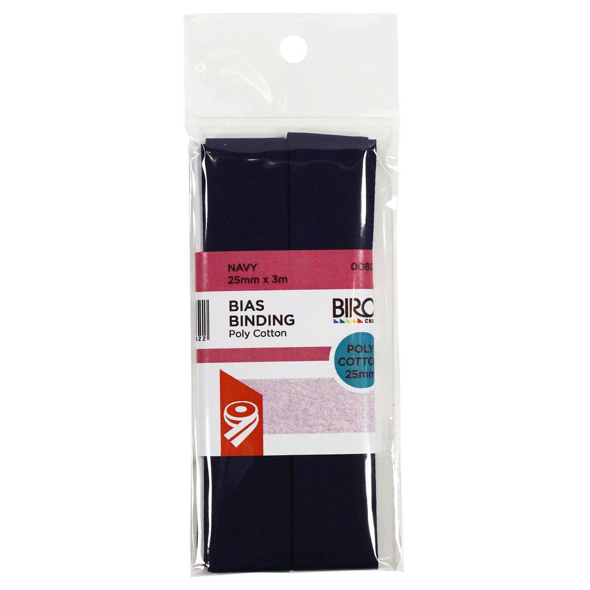 Birch Bias Binding - Polycotton 25mm x 3m Navy Blue