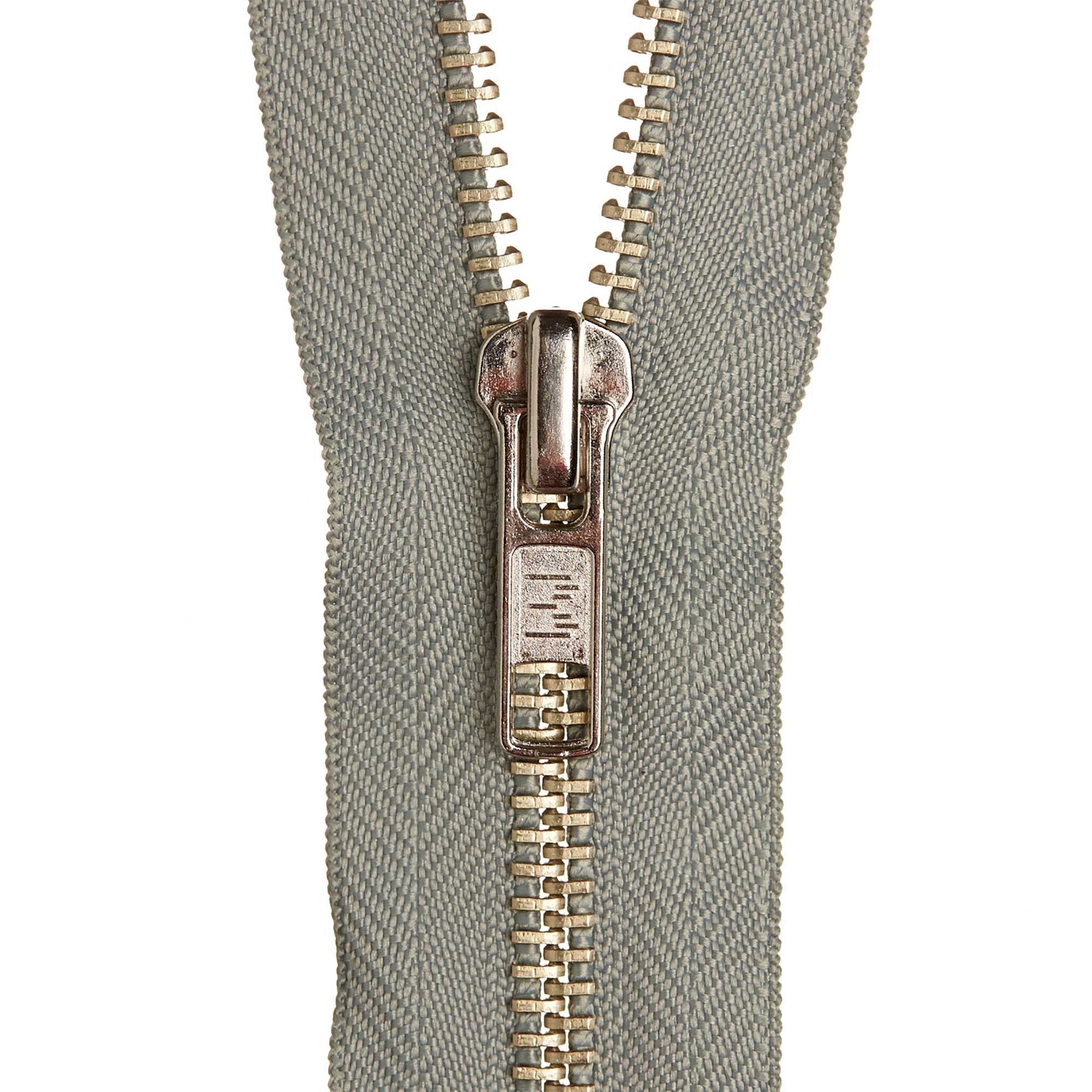 Birch Zip Jacket Open Ended Nickel 56cm (22 Inch) PEARL GREY