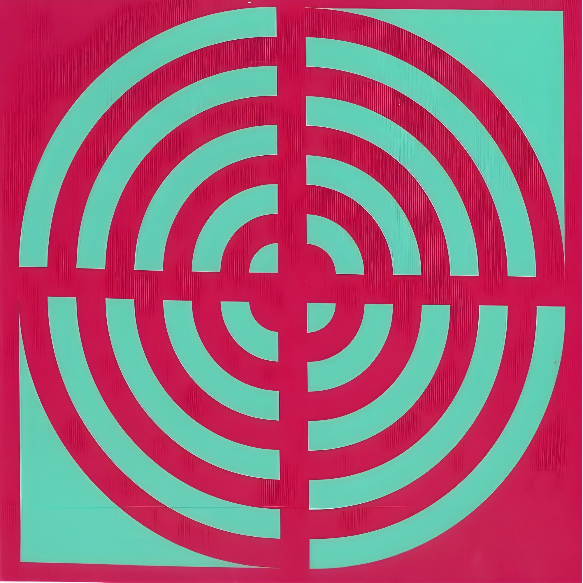 Blockstar Fabrics - Circus - 1/2 Inch Circle Block Retro Spearmint and Neon Pink BF-4