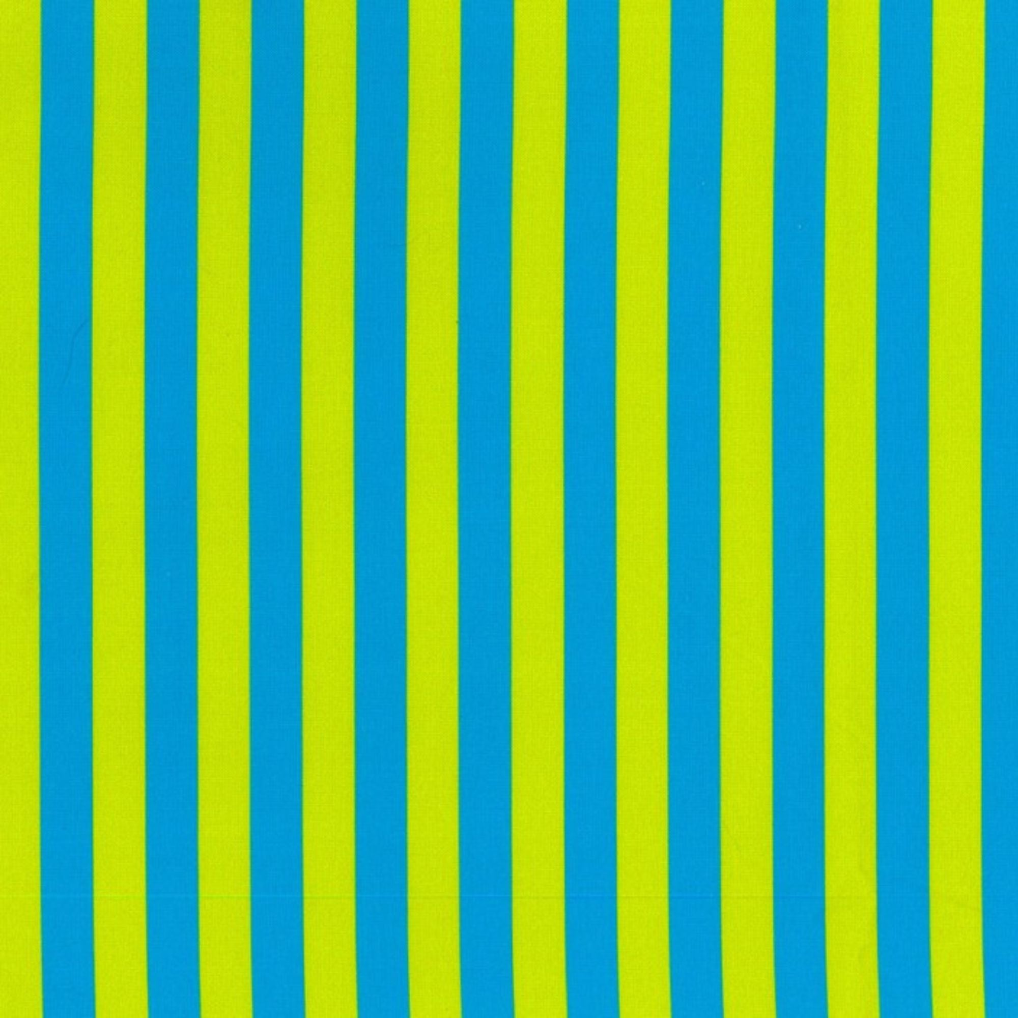 Blockstar Fabrics - Circus - 1/2 Inch Tent Stripe Retro Lime Blue BF-13