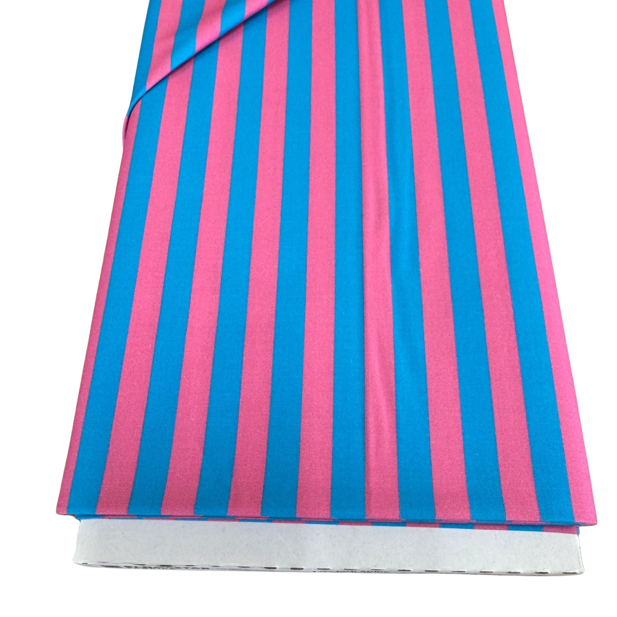 Blockstar Fabrics - Circus - 1/2 Inch Tent Stripe Retro Pink Blue BF-16 BOLT