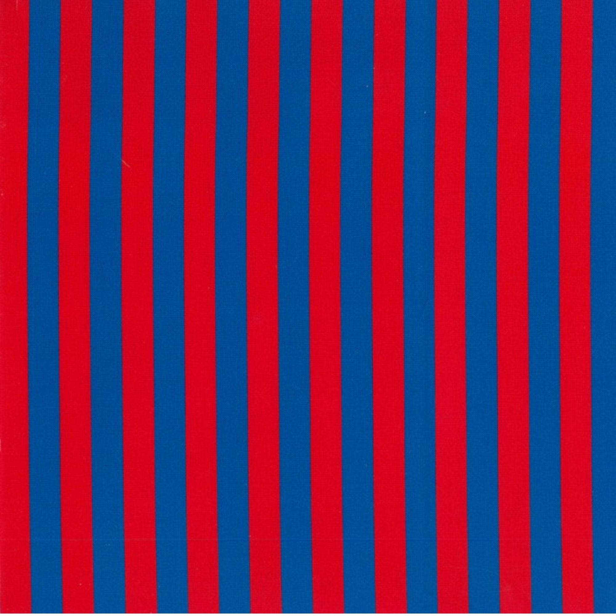 Blockstar Fabrics - Circus - 1/2 Inch Tent Stripe Retro Tomato Red Blue BF-9