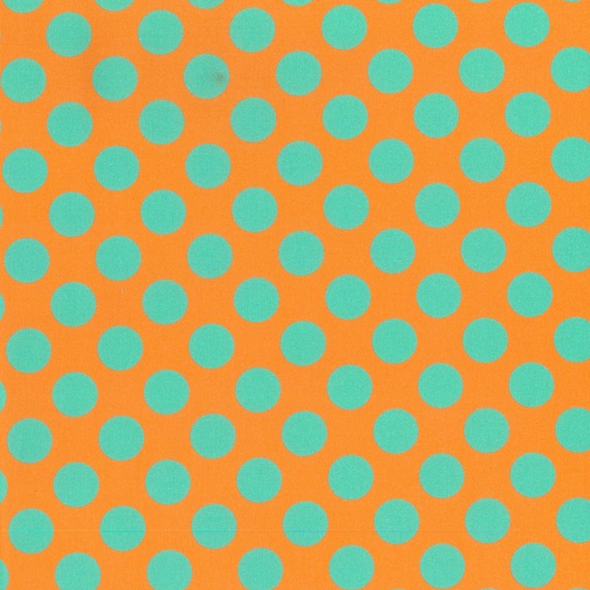 Blockstar Fabrics - Circus - 3/4 Inch Spot Retro Orange Green BF-22