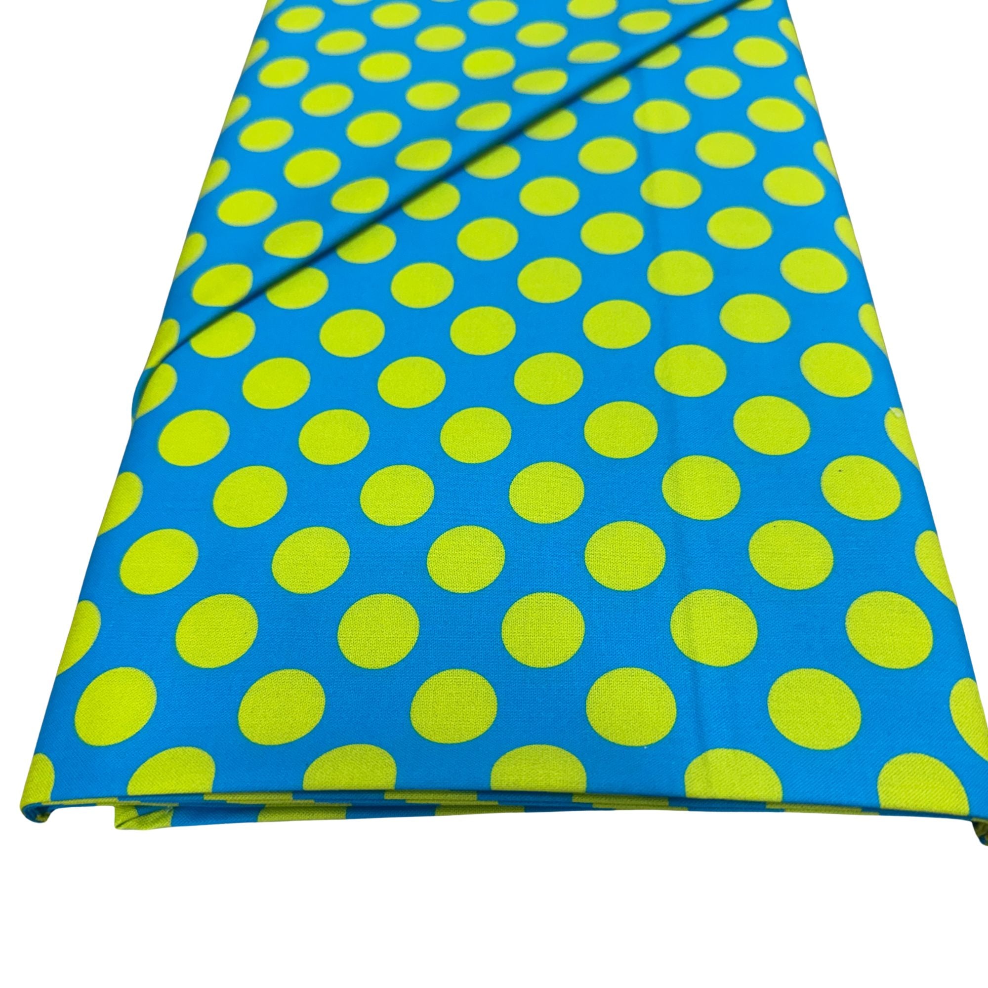 Blockstar Fabrics - Circus - 3/4 Inch Spots Retro Lime Blue BF-21 BOLT