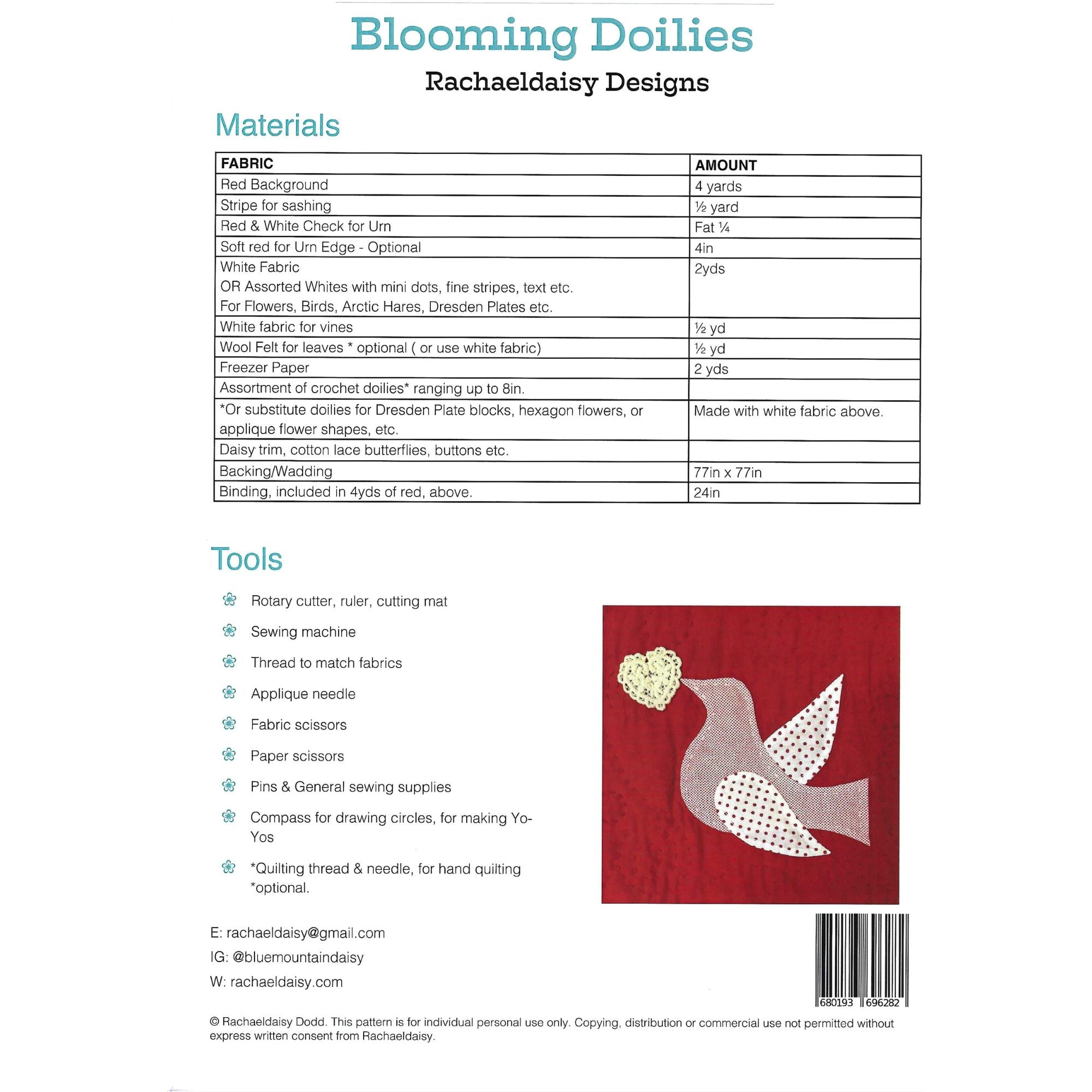 Rachaeldaisy Designs: Blooming Doilies Quilt Pattern PAPER Pattern