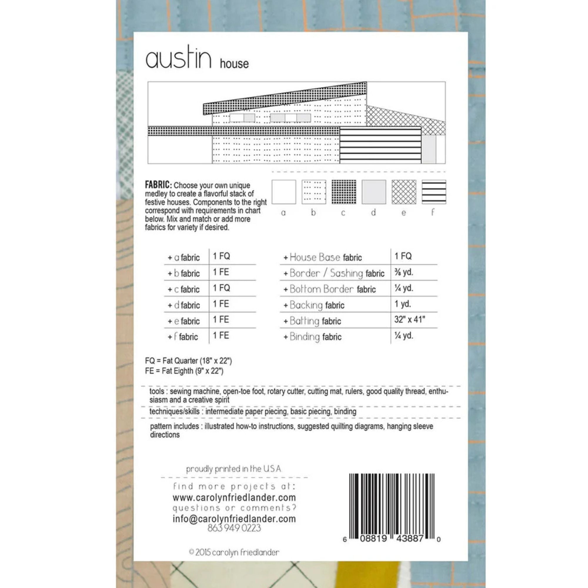 Carolyn Friedlander: Austin House Quilt Pattern