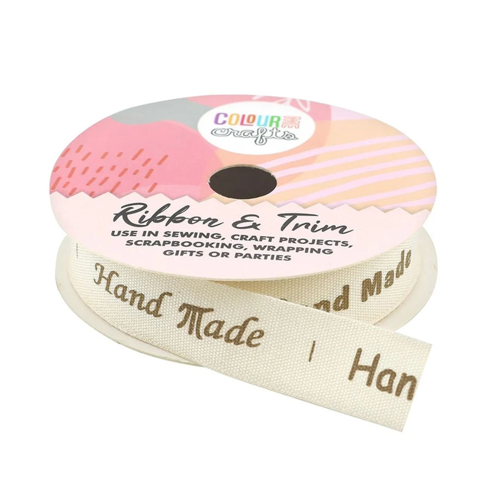 Colourme Printed Cotton Ribbon Handmade 15mm x 5m