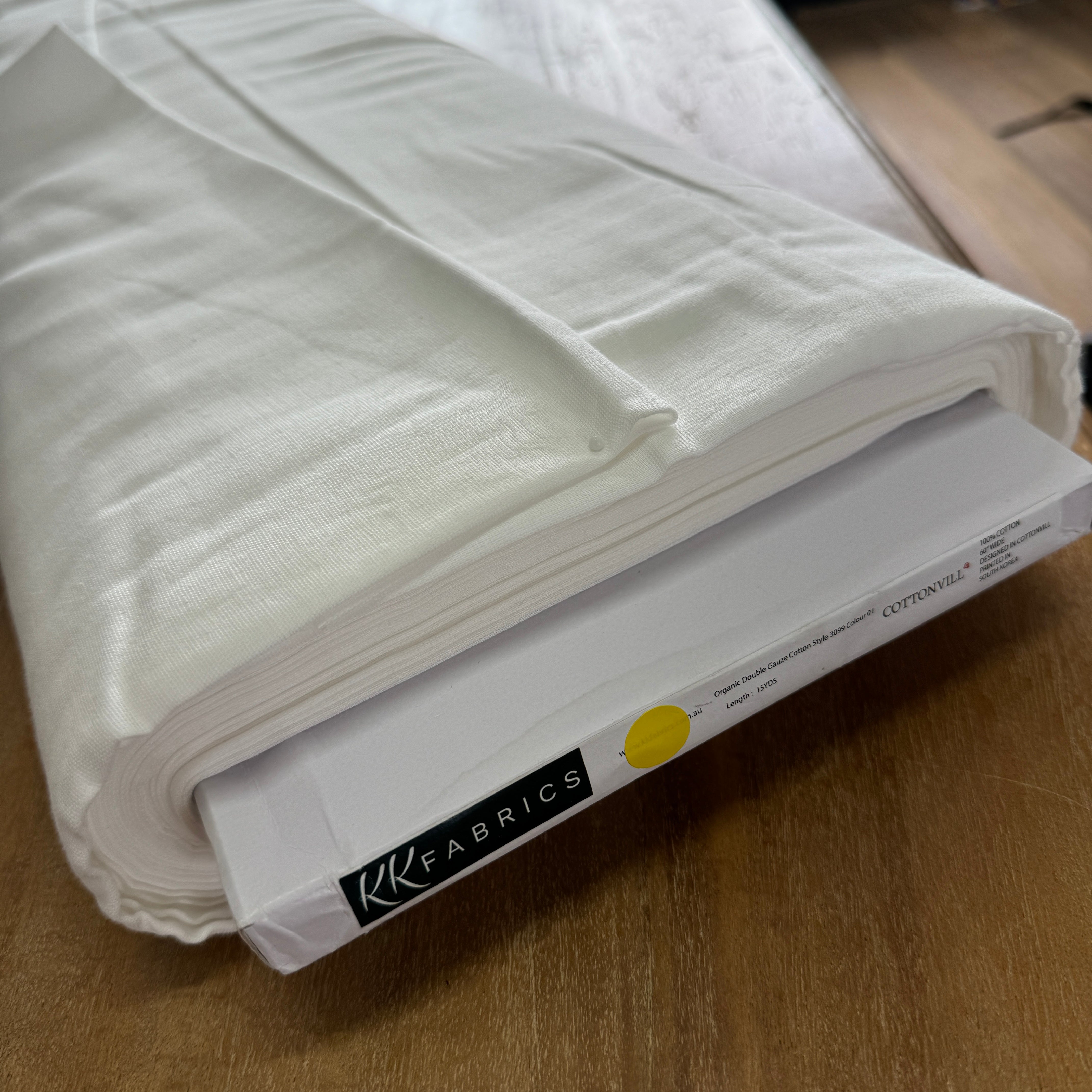 Cottonvill Powder Double Gauze Organic Cotton Fabric Ivory