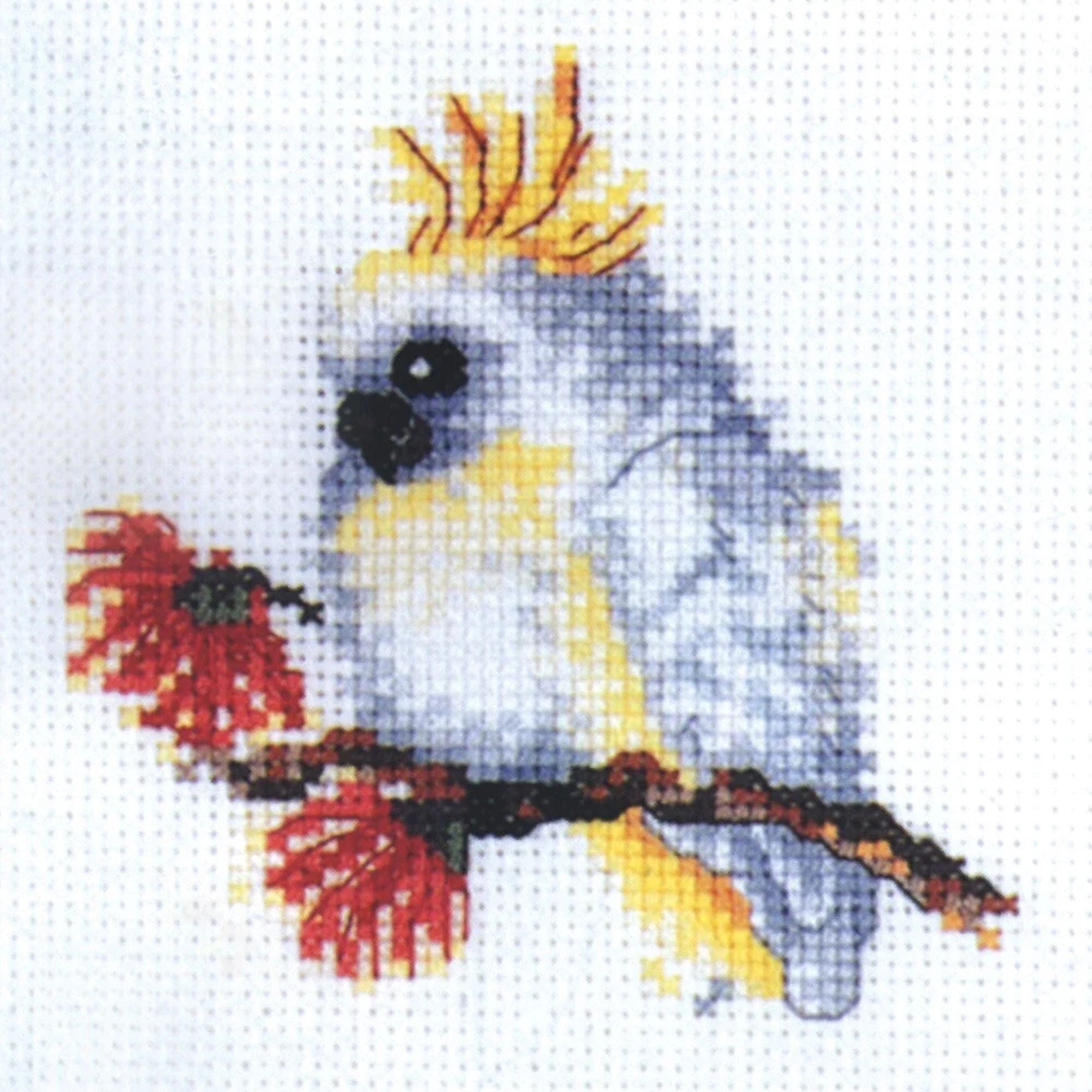 DMC Baby Cockatoo Cross Stitch Kit 15cm x 15cm