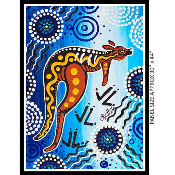 Aboriginal Design: Spirit of the Bush 2 - E Matjumpa - Kangaroo 30 Inch Panel