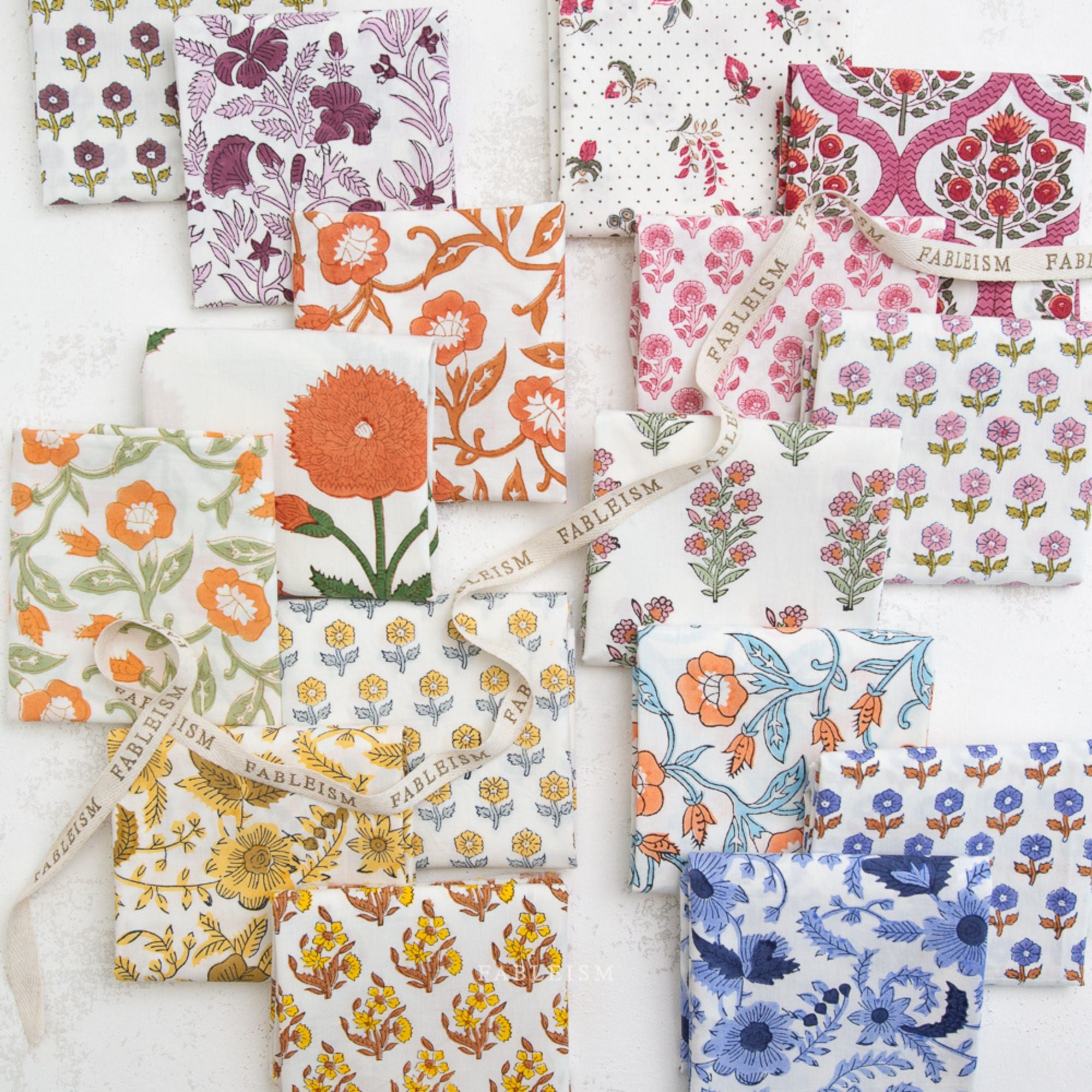 Fat Quarter Bundle: Indian Block Prints BPCT-FQ-16 16pcs