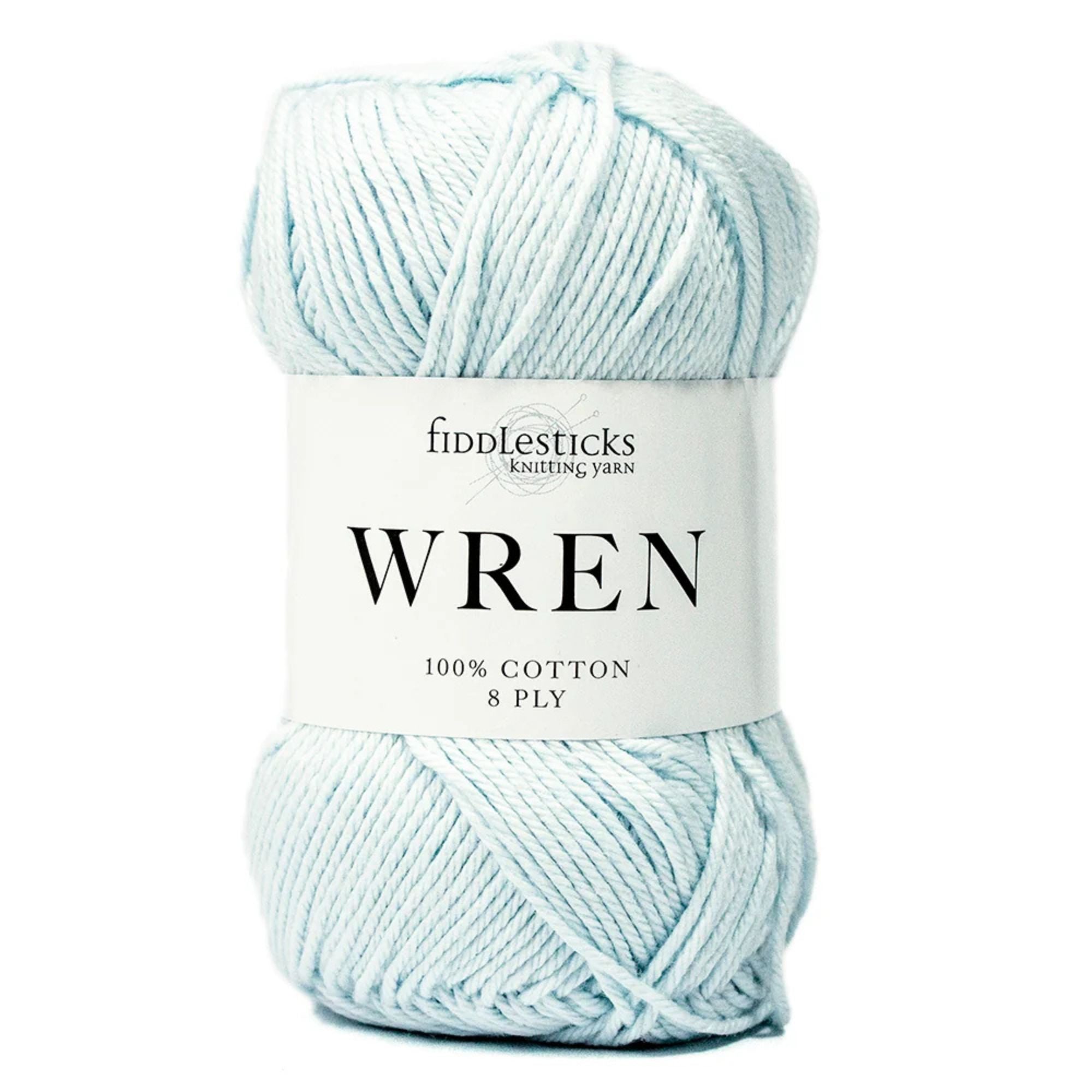 Fiddlesticks Wren Cotton 4 Ply 100% Cotton 8 Ply Yarn W023 Ice Blue