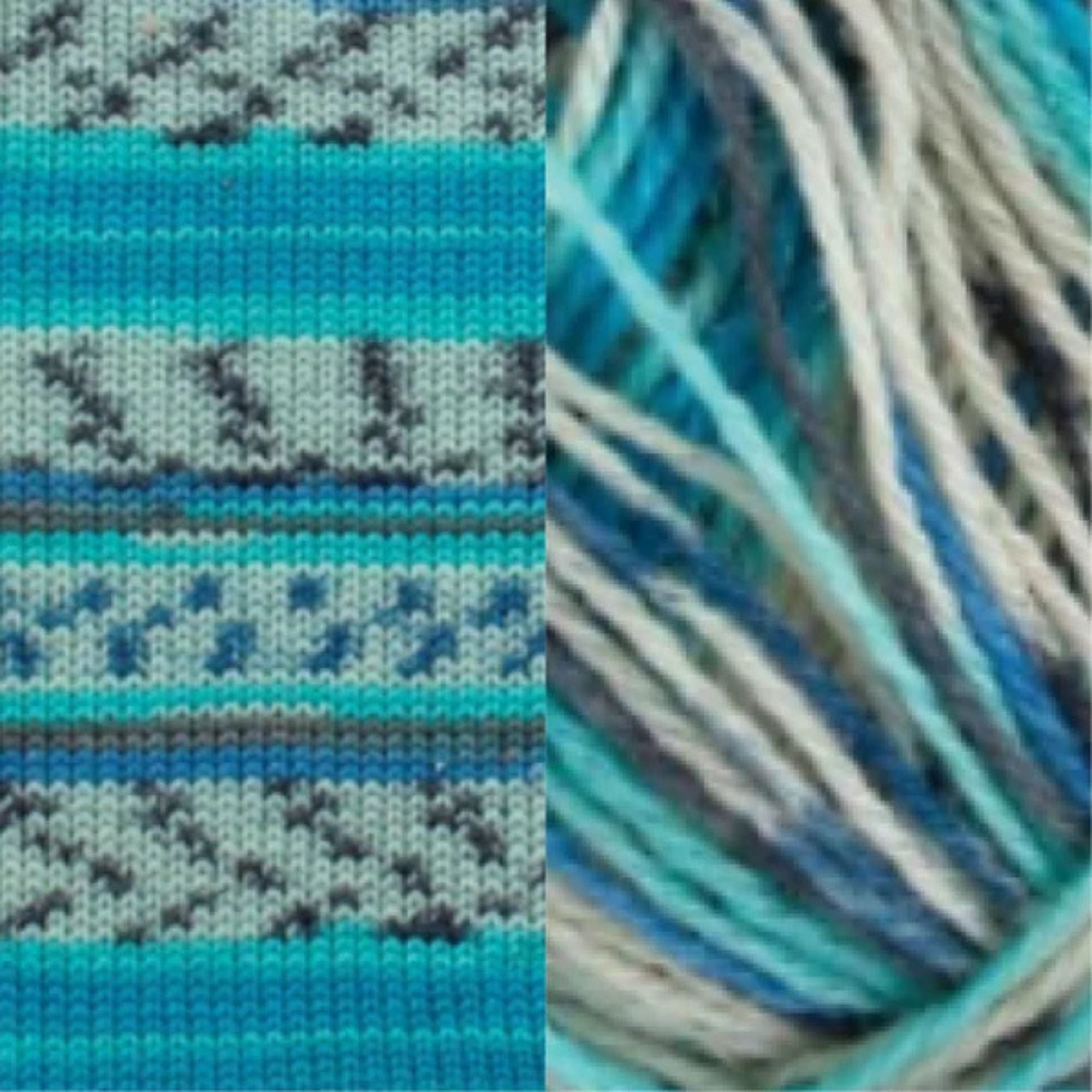 Fiddlesticks Harlequin 4 Ply Sock Yarn 32-03 Aqua