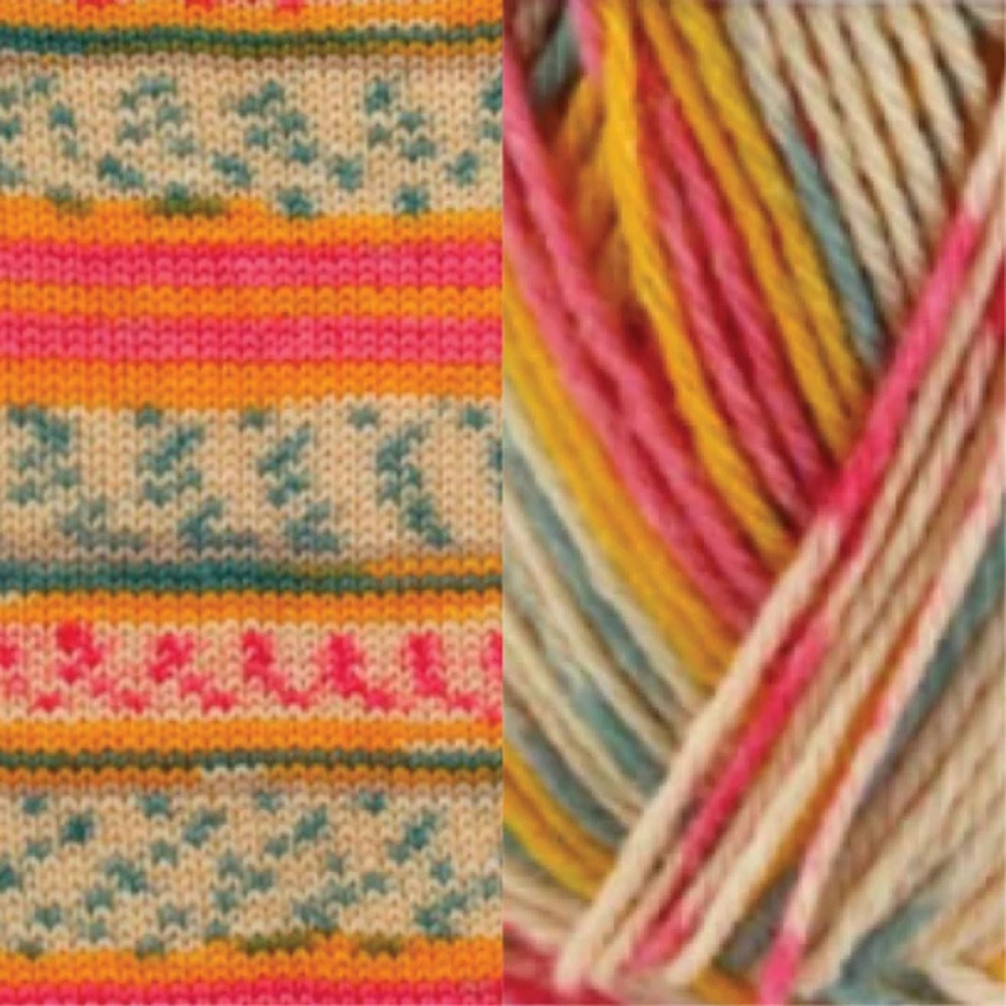 Fiddlesticks Harlequin 4 Ply Sock Yarn 32-04 Orange