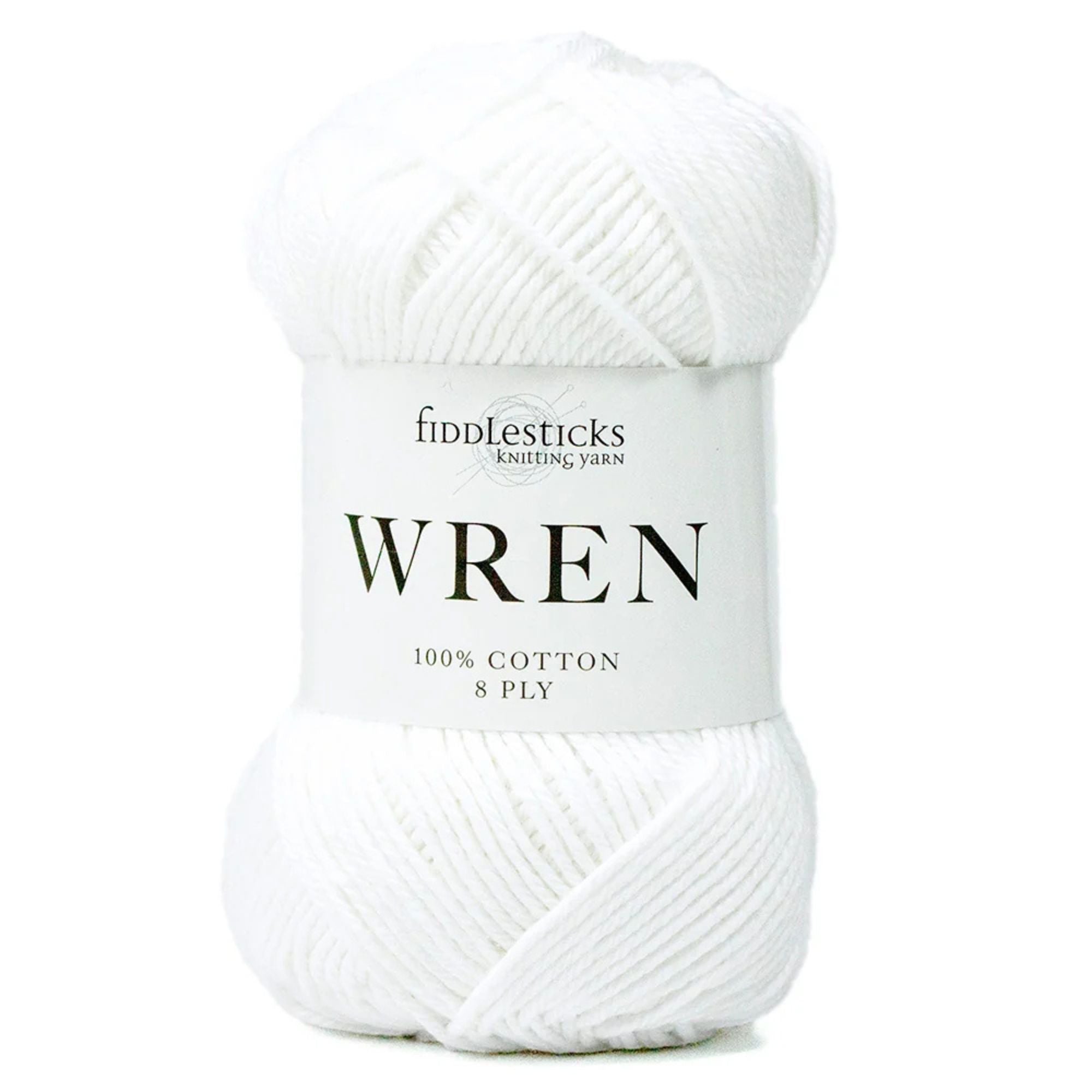 Fiddlesticks Wren Cotton 4 Ply 100% Cotton 8 Ply Yarn W002 White