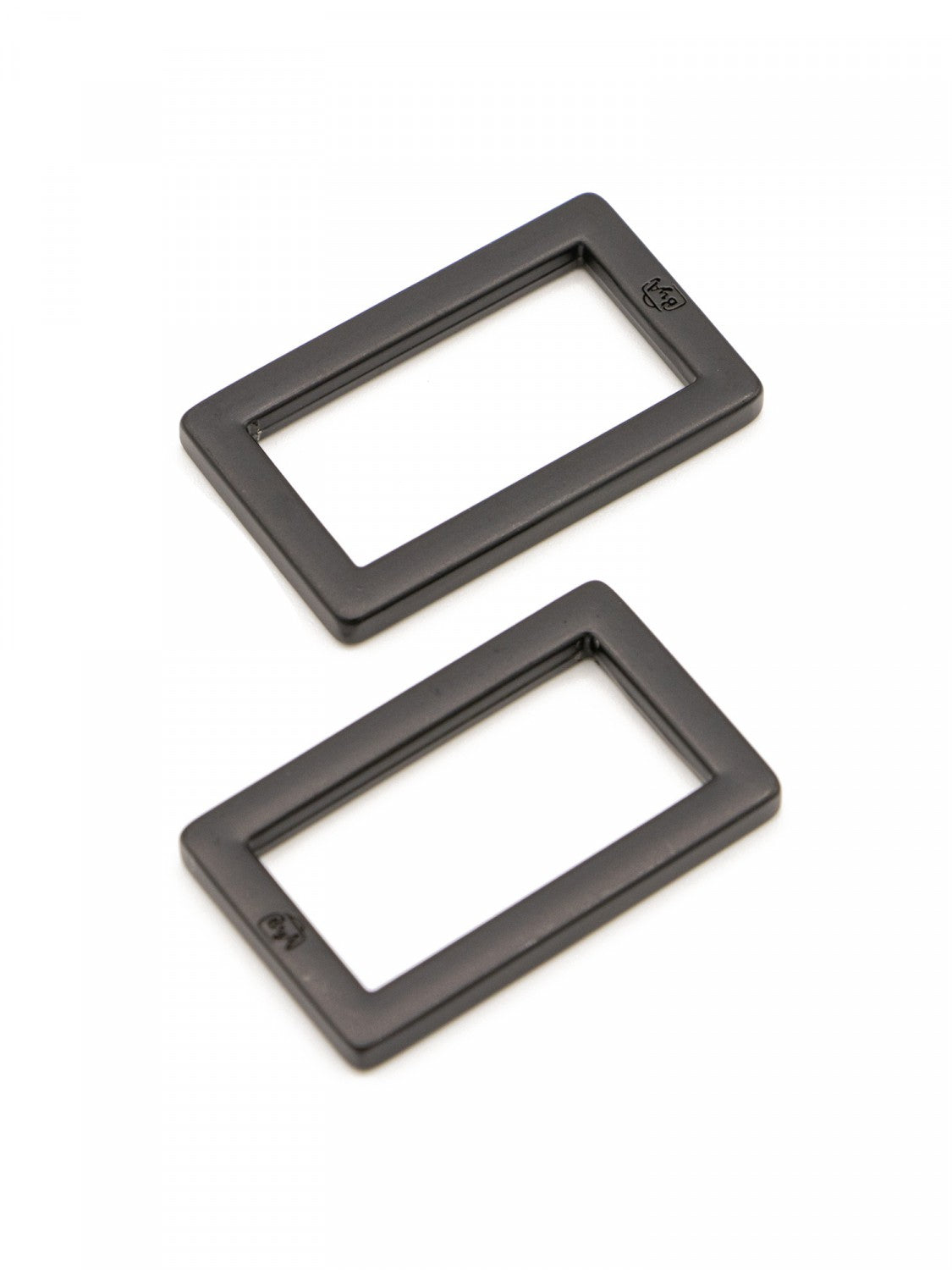 ByAnnie: Rectangular Ring 1in Black Metal Set of Two