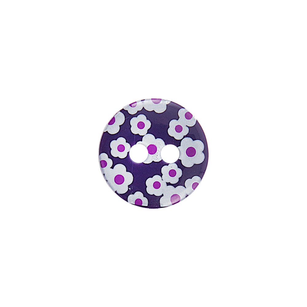 HEMLINE BUTTONS Decorative Flower Prints 18mm