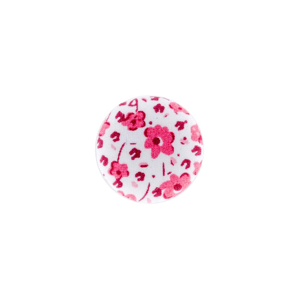 HEMLINE BUTTONS Covered Button Floral 24mm Pink