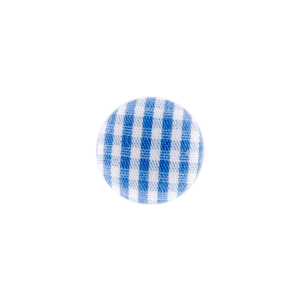 HEMLINE BUTTONS Covered Button Gingham 24mm Blue