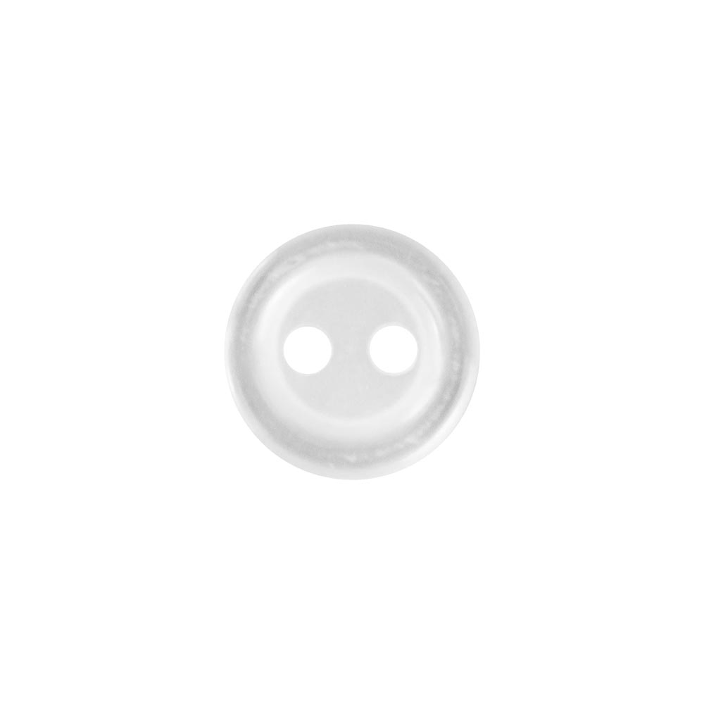 HEMLINE BUTTONS Basic 2 Hole Shirt Button 18, White 11mm