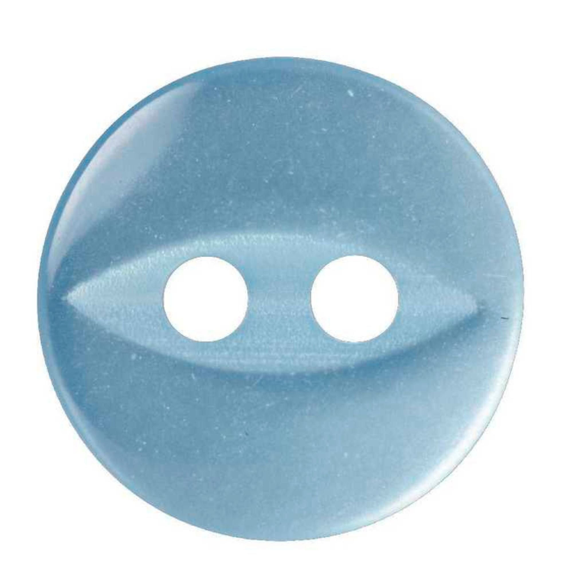 HEMLINE BUTTONS Fish Eye 2 Hole Round 11mm SKY BLUE