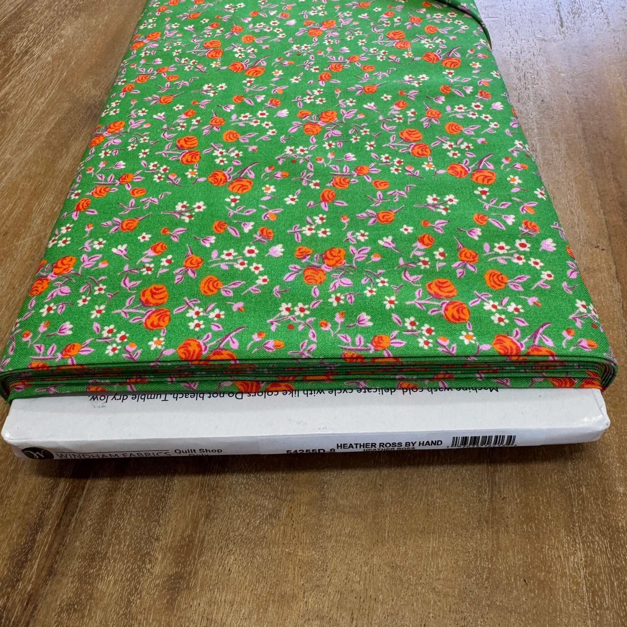 Heather Ross By Hand Mousy Floral Emerald 54255D-8