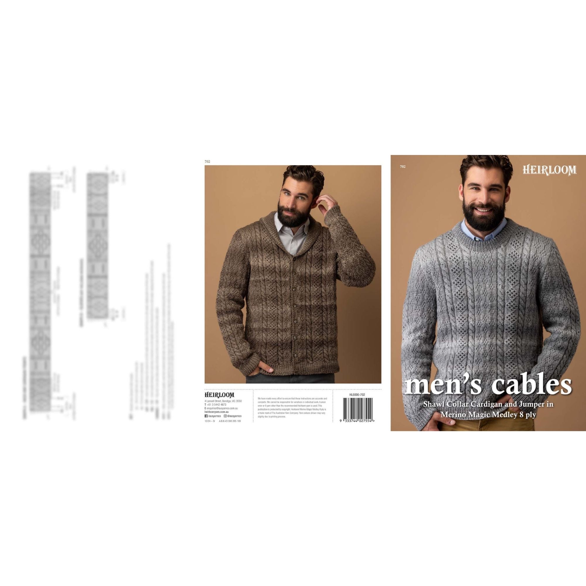 Heirloom: Men's Cable Cardigan and Jumper 702