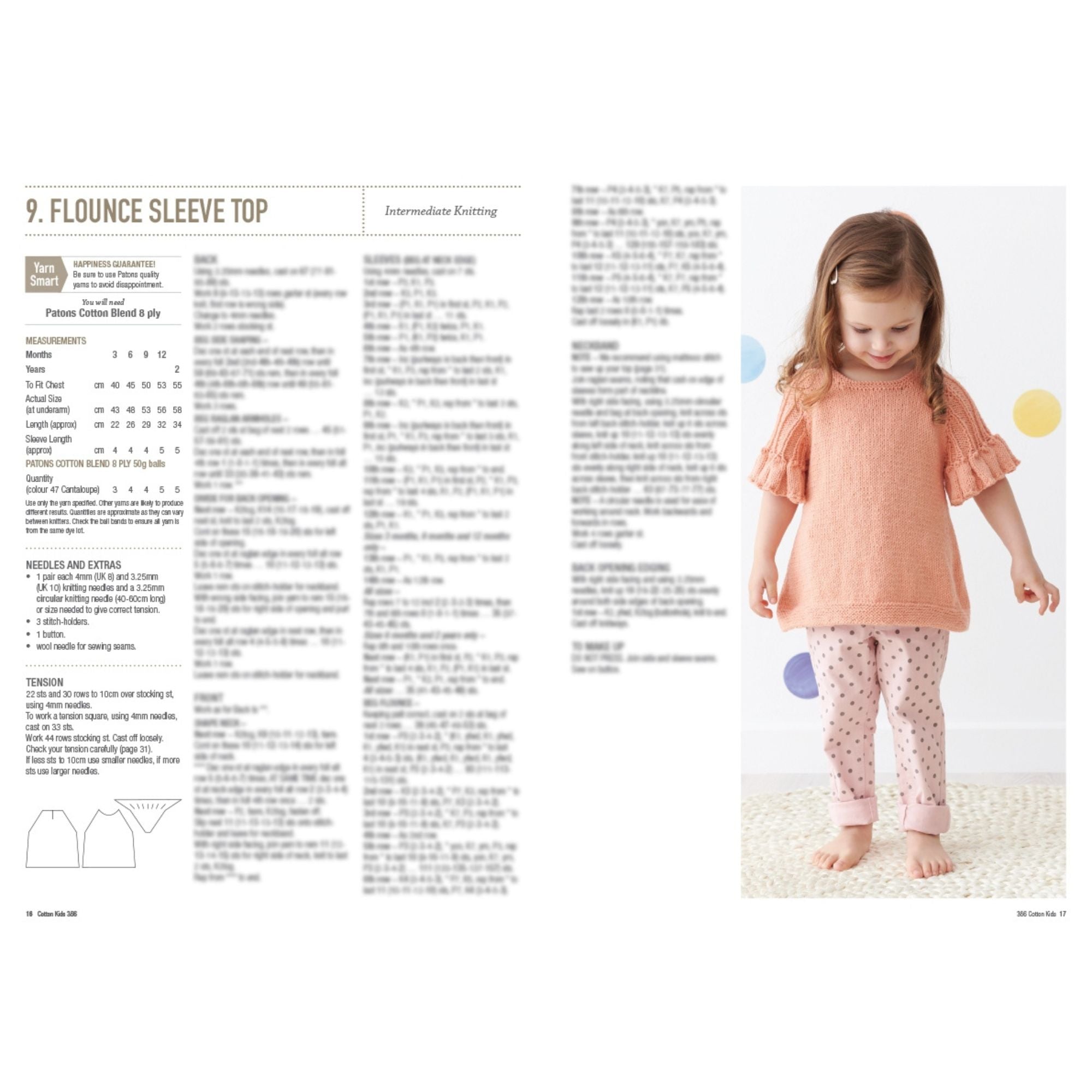 Heirloom: Cotton Kids Knitting Patterns 366 Flounce Sleeve Top