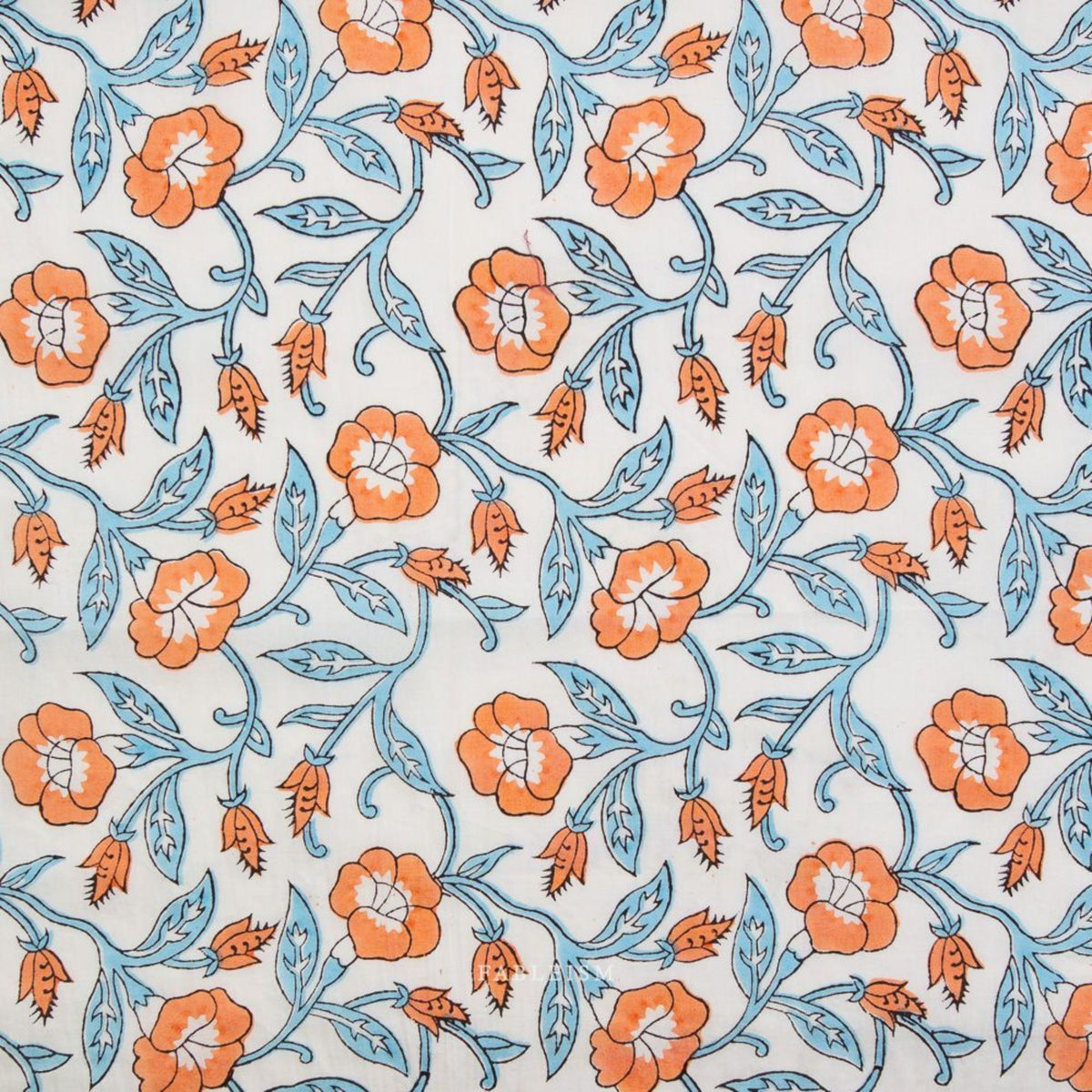 Indian Block Prints Trumpet Vines in Winter