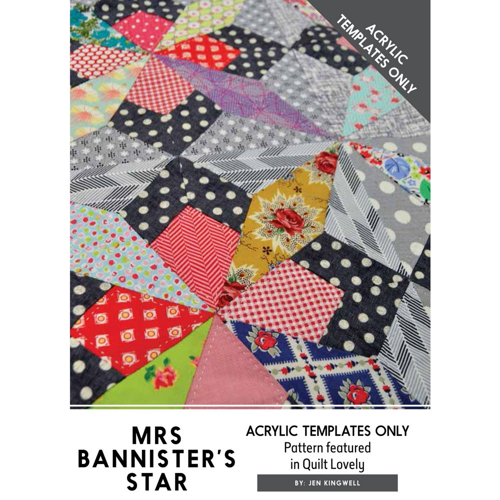 Jen Kingwell Designs: Mrs Bannister's Star Acrylic Template Only