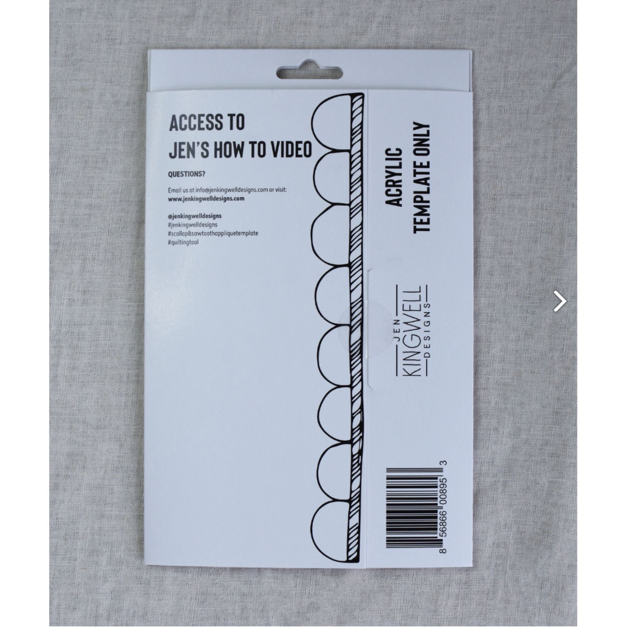 Jen Kingwell Designs: Scallop and Saw Tooth Quilting Ruler (Acrylic Template Only)