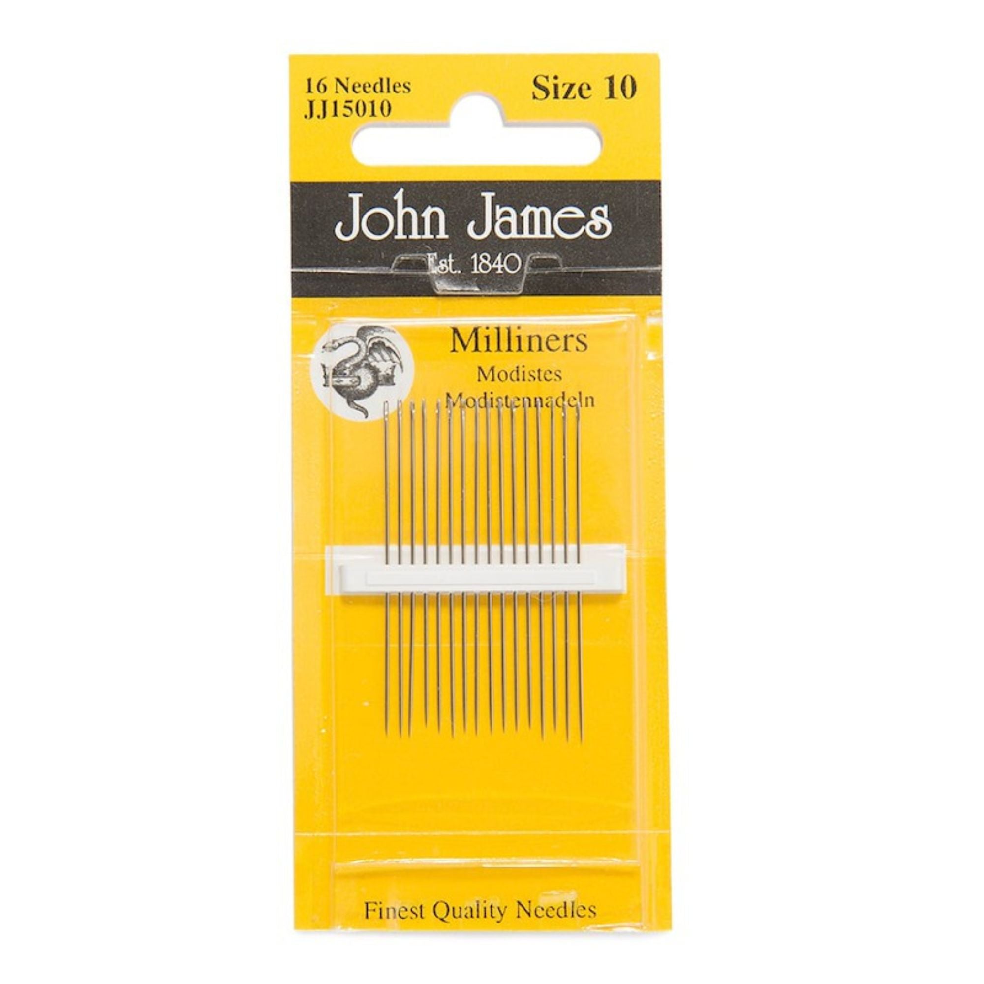 John James Gold 'n Glid Milliners Needles Size 10